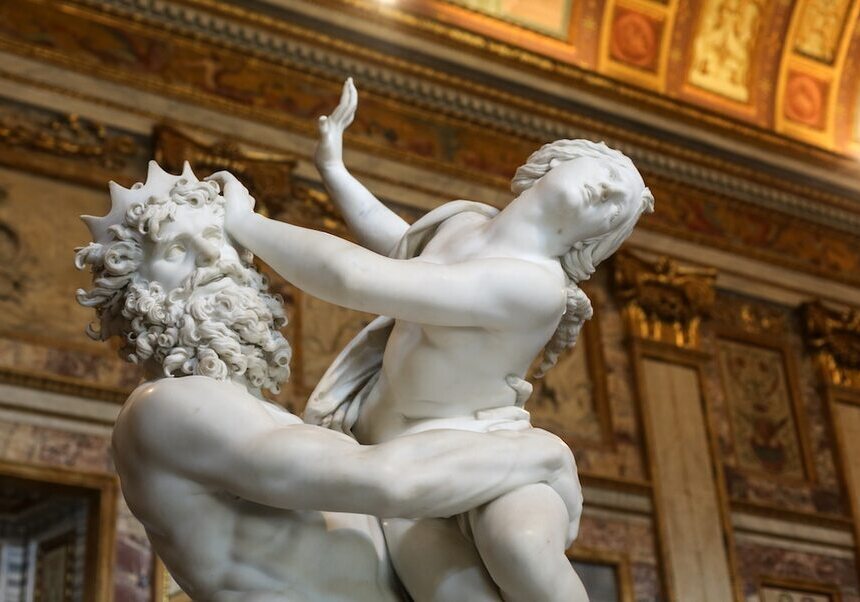 Detalle de 'El Rapto de Proserpina' de Bernini.